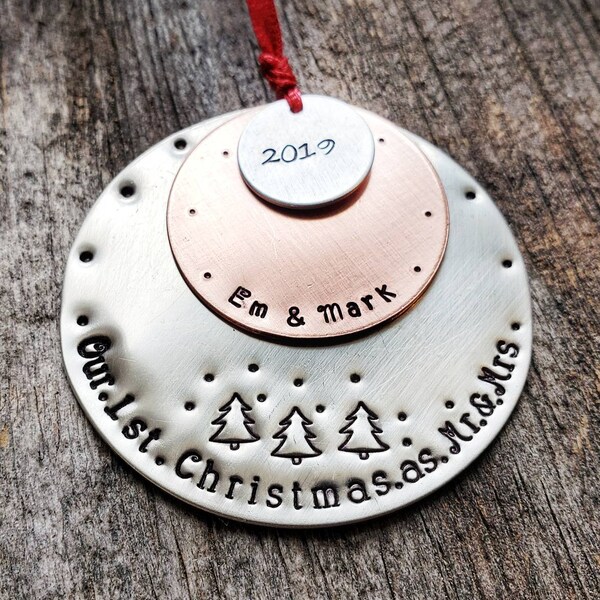 First married Christmas Ornament - Mr and Mrs Ornament - Our first Christmas as Mr and Mrs - First Christmas Married Ornament - Newlywed -