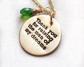 Thank you For Raising The Man Of My Dreams Necklace, Mother Of The Groom Gift - Gold Necklace, Gift - Mother of the Bride, MIL Gift