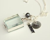Collana in vetro medaglione esercito moglie mamma, medaglione di vetro, mamma, madre esercito moglie gioielli, Boho, stratificazione collana colorato, Stocking Stuffers