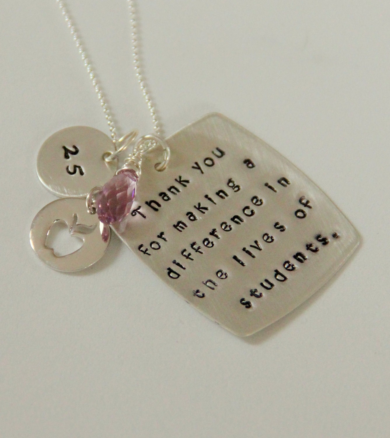 Teacher Retirement Gift Teacher Necklace Apple Retirement Etsy