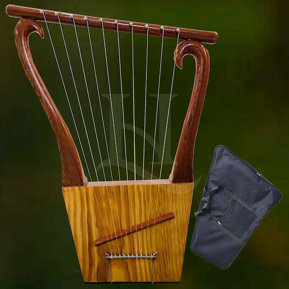 10-string Lyre of King David | Solid Rosewood Harp | Biblical
