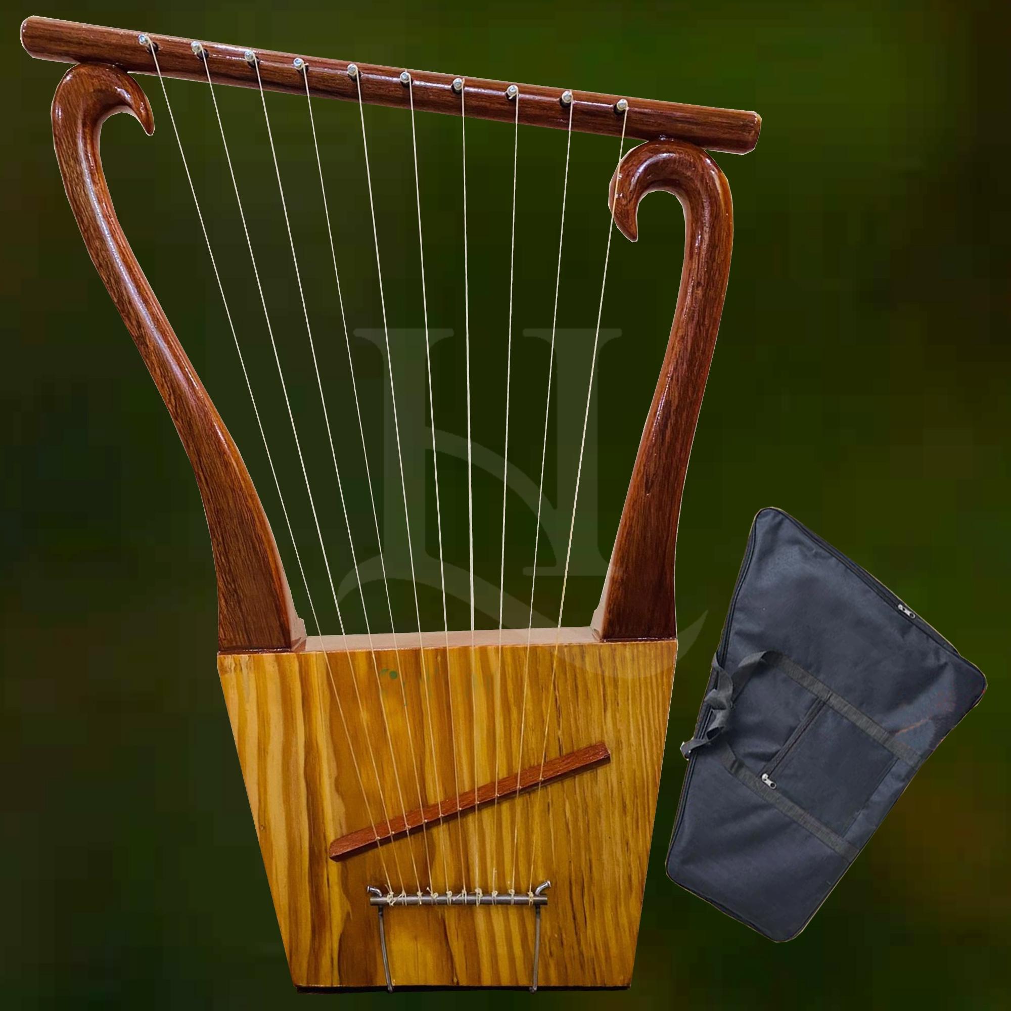 10-String Lyre of King David | Solid Rosewood Harp | Biblical instrument | Handcrafted Lyra Harp for Worship & Music