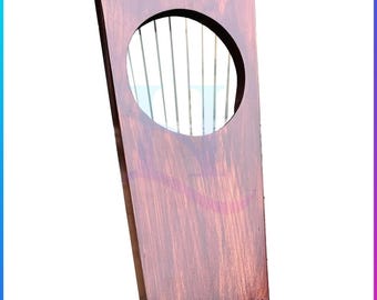 Lyre Harp Rosewood Pentatonic 9 Strings Lyre Harp for Beginners | Folk music Instrument with Tuning Wrench and Carry Bag Provided By LH