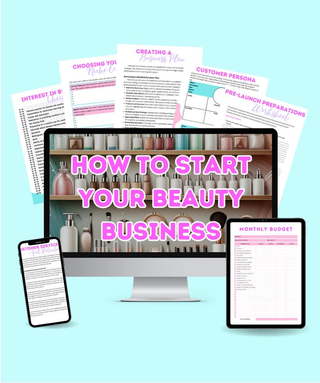 Glam Guide: How to Start a Beauty Business Workbook - Etsy
