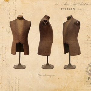 Vintage Mannequins on French Ephemera Print 8x10 P64