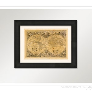 Vintage World Map Print 8x10 P46 image 2