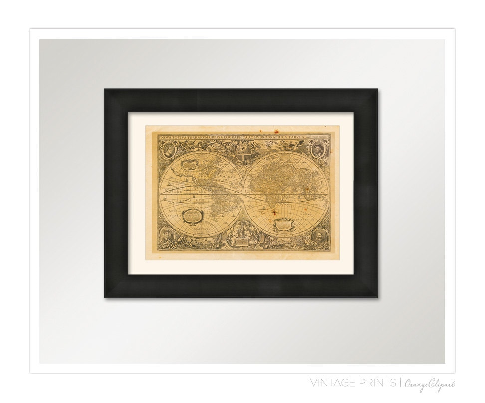 Vintage World Map Print 8x10 P46 | Etsy