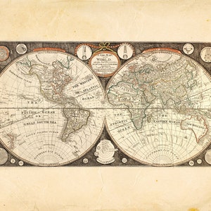 Carte Du Monde Vintage Imprimer 8 X 10 P48 Etsy Carte Du Monde Vintage Imprimer 8 X 10 P48 Etsy
