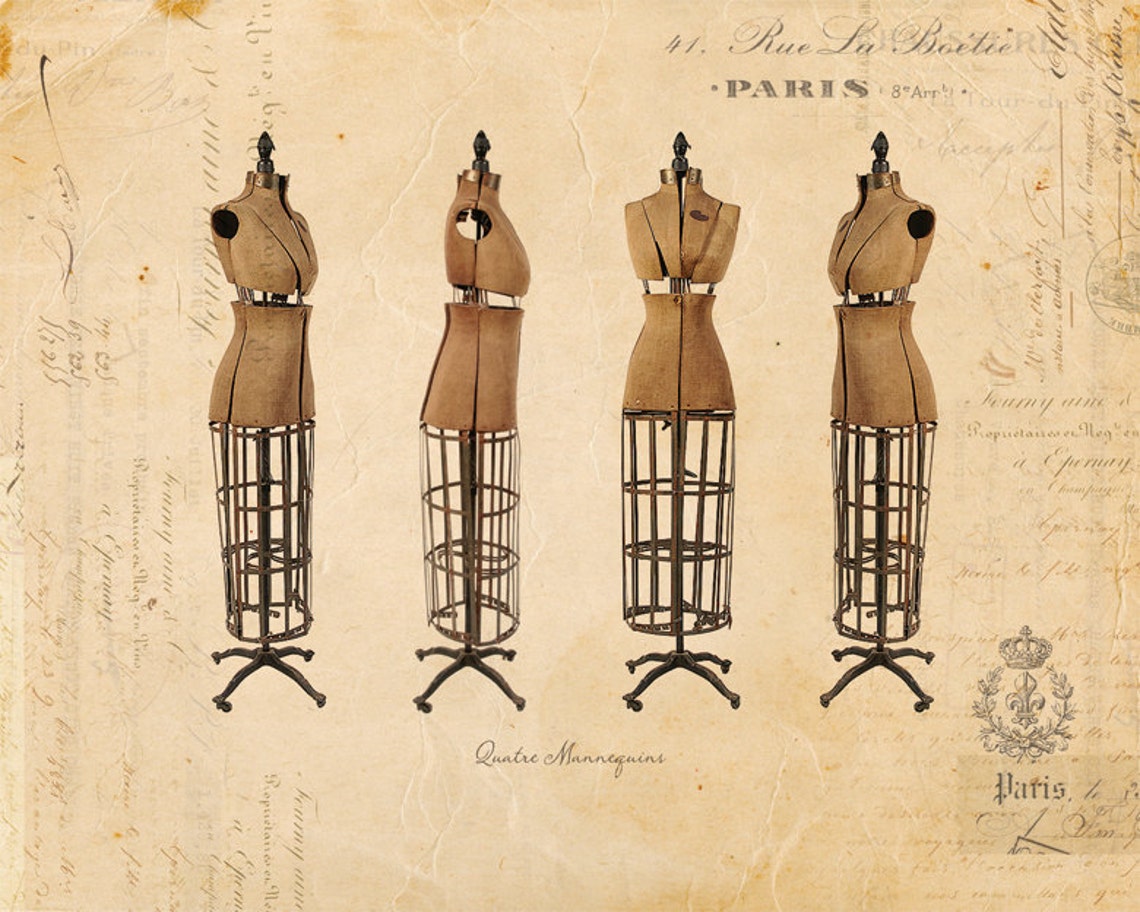 Vintage Mannequins on French Ephemera Print 8x10 P63 Etsy