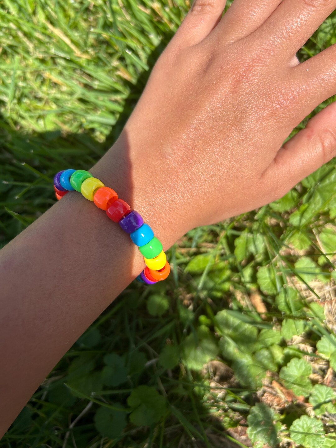 Rainbow Pride Kandi L Clay Bead, Preppy, Trendy, Bracelet. L - Etsy
