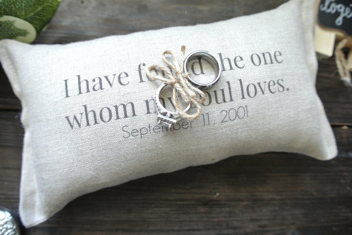 Personalized Wedding Ring Pillow Personalized Ring Bearer Etsy
