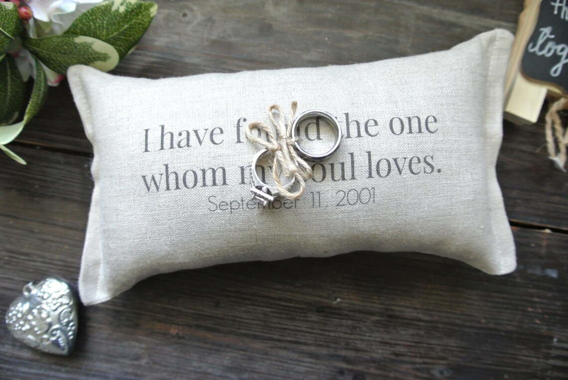 Personalized Wedding Ring Pillow Personalized Ring Bearer Etsy
