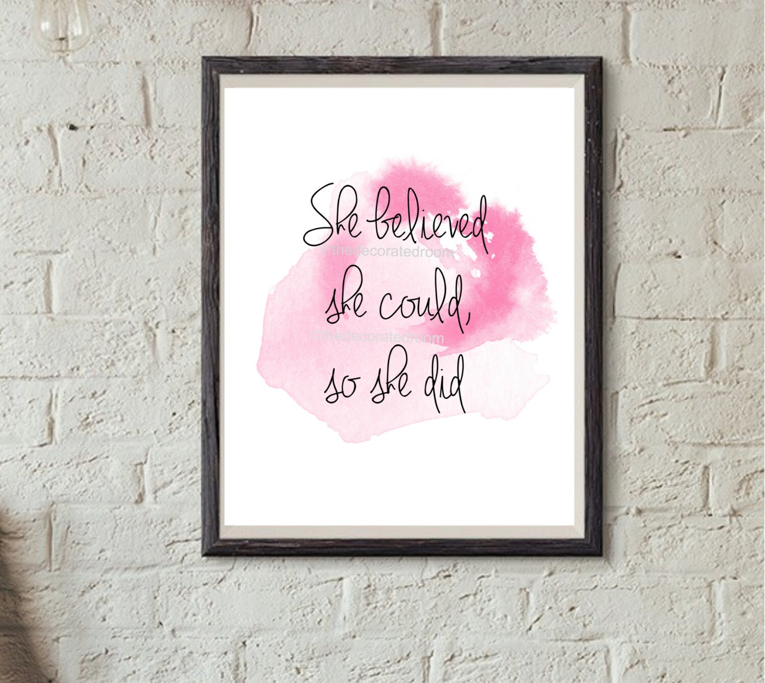 she believed she could so she did instant download art printable