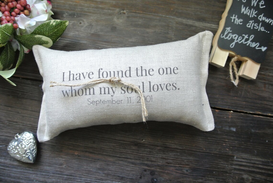 Personalized Wedding Ring Pillow Personalized Ring Bearer Etsy
