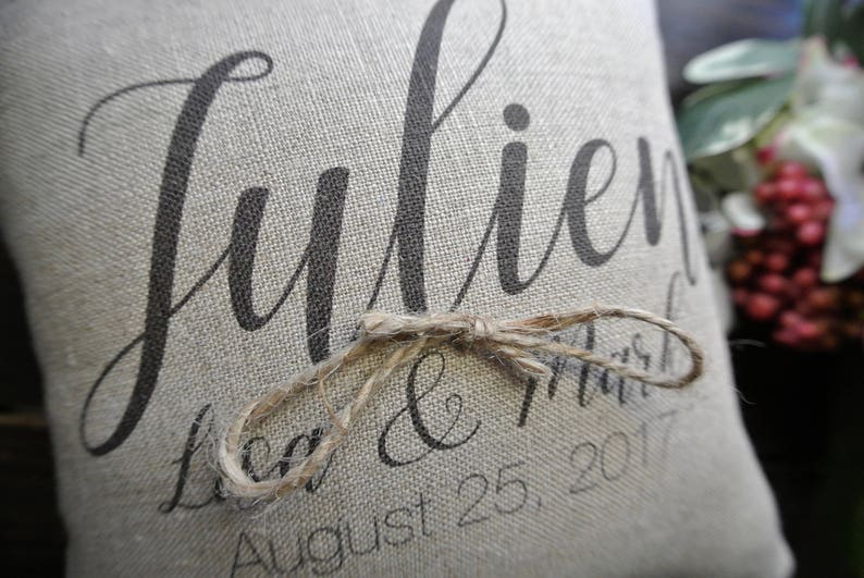 Ring Bearer Pillow Personalized Ring Bearer Pillow Rustic Wedding Ring cushion Personalized Ring Holder Ring Pillow Ring Pillow