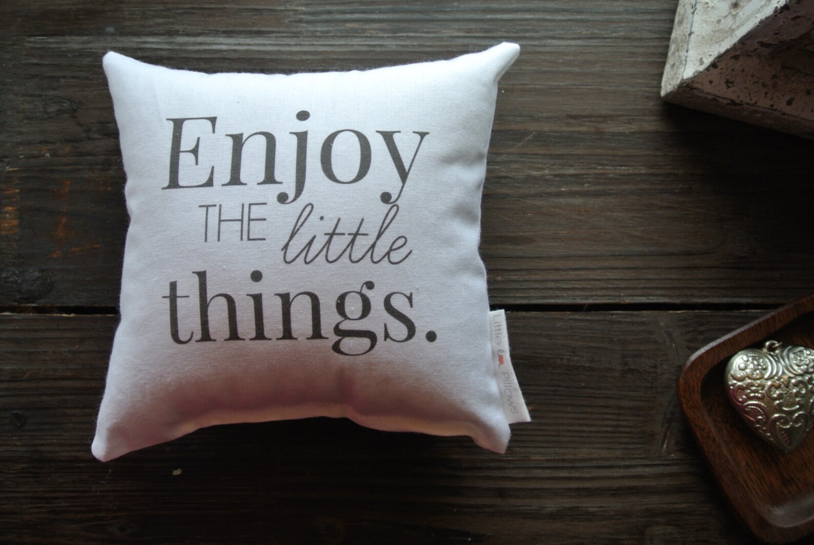Personalized Pillow Enjoy The Little Things Quote Mini Etsy