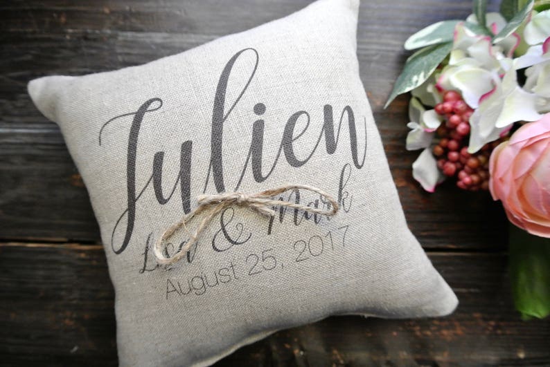 Ring Bearer Pillow Personalized Ring Bearer Pillow Rustic Wedding Ring cushion Personalized Ring Holder Ring Pillow Ring Pillow