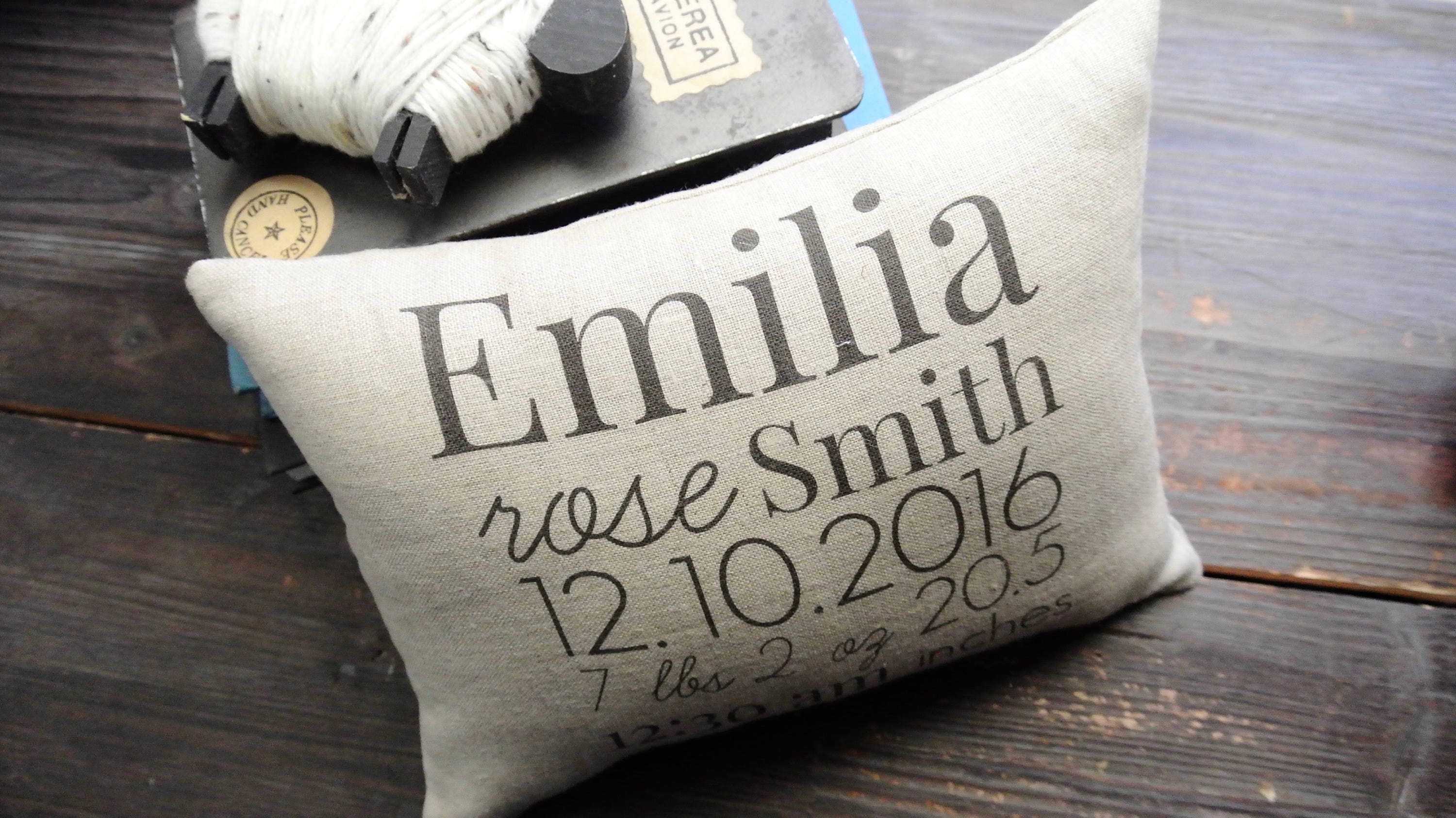 Download Birth Stat Pillow, Double Sided Birth Pillow, Personalized ...