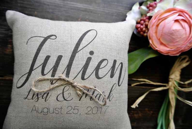 Ring Bearer Pillow Personalized Ring Bearer Pillow Rustic Wedding Ring cushion Personalized Ring Holder Ring Pillow Ring Pillow