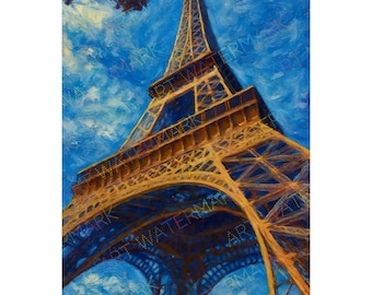 Eiffel Tower Canvas Painting | Paris Wall Art | Romantic Home Decor | Unique Paris Artwork