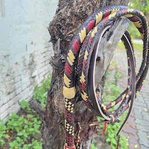 Handmade Leather Bullwhip 6ft to 16ft , 16 Plait Real Cowhide Leather bull whip Equestrian whip