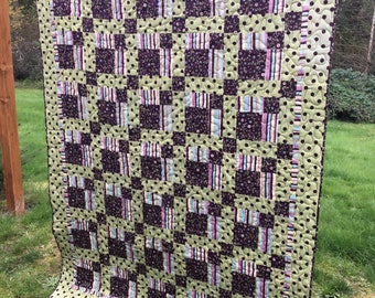 Abstract Stripes and Dots Quilt