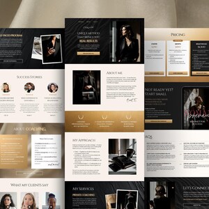Coach Website Canva Template, Landing Page for Entrepreneurs, Business Coaches, Course Creators, Coaching, Sales Page Design