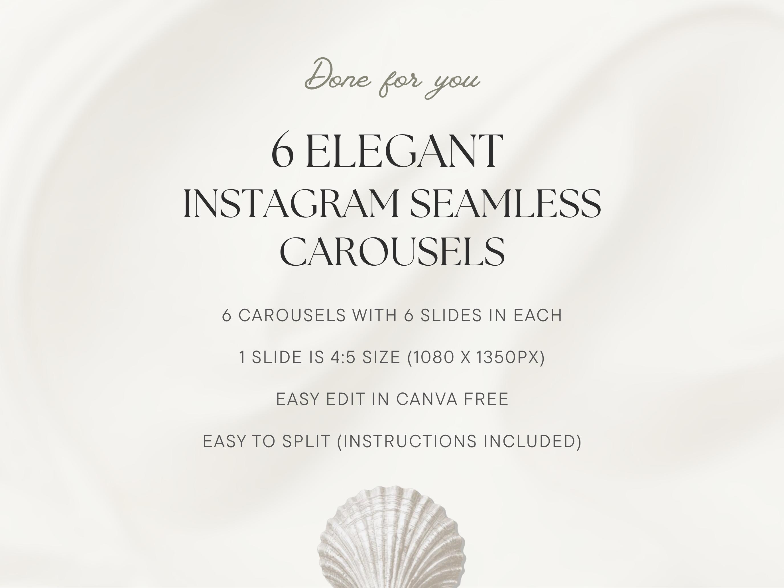 Elegant Seamless Instagram Carousel Templates Canva Editable Posts for ...