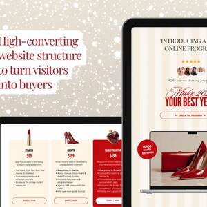 May include: Digital marketing image showcasing a new online program. The image features a laptop and tablet displaying program details, including pricing and bonuses. Text reads "Make 2026 Your Best Year."