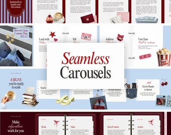 Trendy Instagram Seamless Carousel Canva Templates for Coaches, Course Creators, Social Media Managers, Influencers