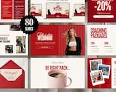 Canva Slide Deck Webinar & Masterclass Presentation Template Coaches Online Course Creation Coaching PPT PowerPoint Red Design