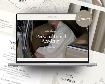 Elegant Sales Page Canva Website Template Landing Page Online Course Mentor Coaching Program Sales Funnel Life Coach Influencer