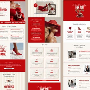 May include: A promotional graphic with a red and cream color scheme. The text "Make 2026 Your Best Year" is displayed. Images include red high heels, a woman in a red hat, and a vintage red telephone. The phrase "New life is calling for you" is also present.