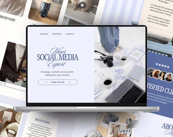 Canva Website Template Social Media Manager Instagram Coach Influencer UGC Content Creator Marketing Portfolio Creative Landing Page