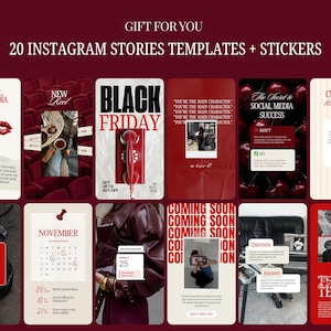 Canva Website Template Social Media Manager Instagram Coach Influencer UGC  Content Creator Portfolio Creative Cherry Red Landing Page
