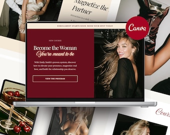 Love Coach Canva Website Template | Relationship Coach Landing Page | Online Course Sales Page | Feminine Energy Coaching Website