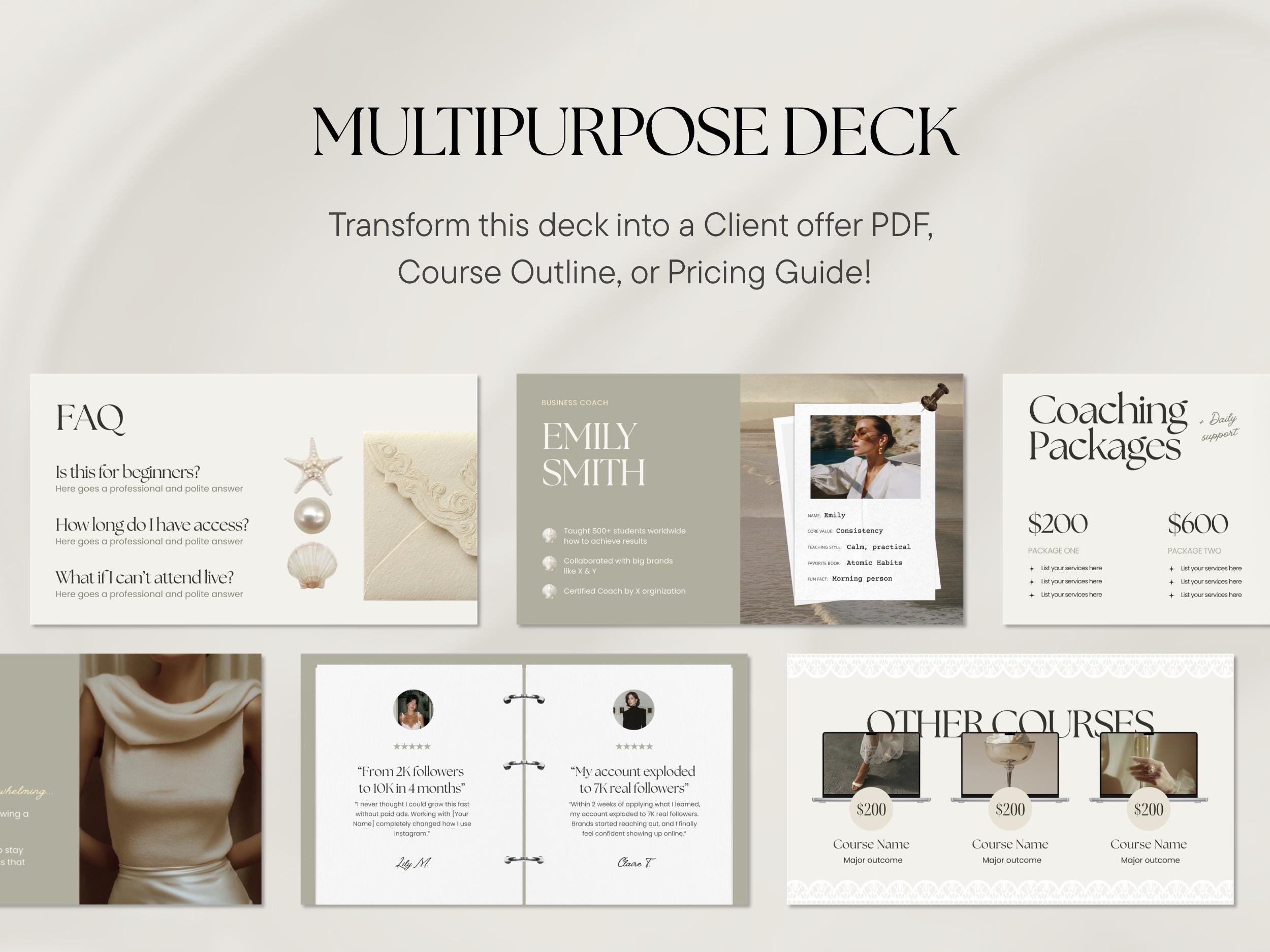 Elegant Canva Slide Deck Template Webinar & Masterclass Coaches Online ...