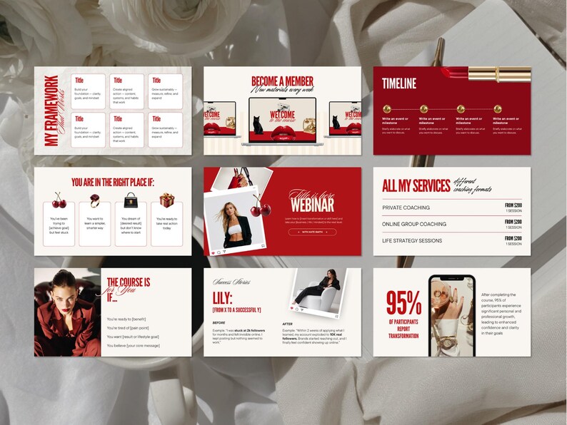 Canva Webinar & Masterclass Slide Deck Template Coaches Online Course Launch Coaching Sales Funnel Editable PPT PowerPoint Presentation