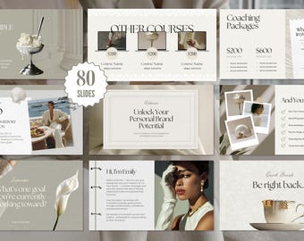 Elegant Canva Slide Deck Template Webinar & Masterclass Coaches Online Course Creation Presentation Coaching Beige Minimalistic Design