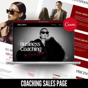 Verkooppagina Canva-websitesjabloon Luxe bestemmingspagina Online cursus mentorcoachingsprogramma Verkooptrechter Zakelijk leven Coach Influencer