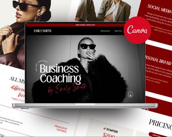Sales Page Canva Website Template Luxury Landing Page Online Course Mentor Coaching Program Sales Funnel Business Life Coach Influencer