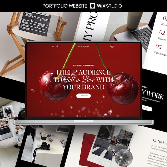 Portfolio Website Template Wix Studio Social Media Manager UGC Content Creator Instagram Coach Influencer Marketing Creative Agency