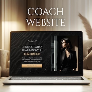Coach Website Canva Template, Landing Page for Entrepreneurs, Business Coaches, Course Creators, Coaching, Sales Page Design