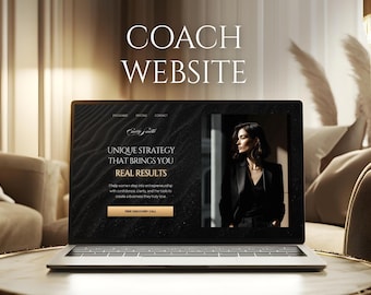 Plantilla de Canva para sitio web de coaching, página de destino para emprendedores, coaches de vida empresarial, creadores de cursos, página de ventas de coaching, diseño de lujo