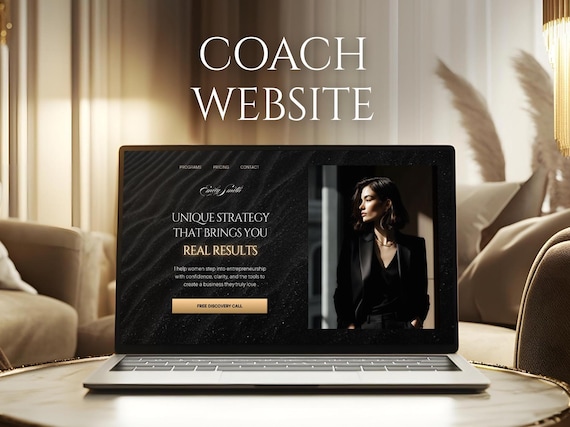 Coach Website Canva Template Landing Page for Entrepreneurs Business Life Coaches Course Creators Coaching Sales Page Luxury Design