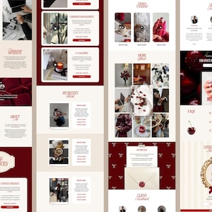 Canva Website Template Social Media Manager Instagram Coach Influencer UGC  Content Creator Portfolio Creative Cherry Red Landing Page