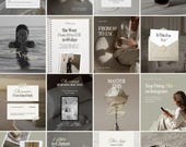 50 Elegant Instagram Feed Templates for Coaches, Course Creators, Social Media Managers, Influencers, Luxury Scrapbook Design
