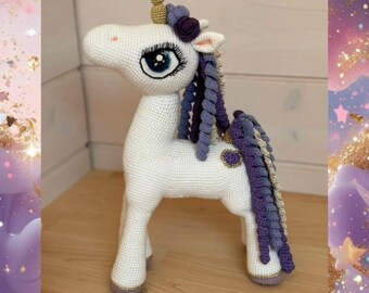 Handmade Crochet Unicorn Toy: Cotton Amigurumi Nursery Decor