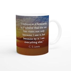 Taza de café de CS Lewis / Cita literaria inspiradora cristiana