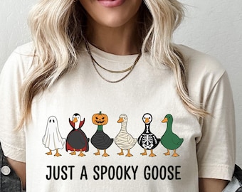 Funny Halloween Goose Shirt: Spooky Skeleton Tee